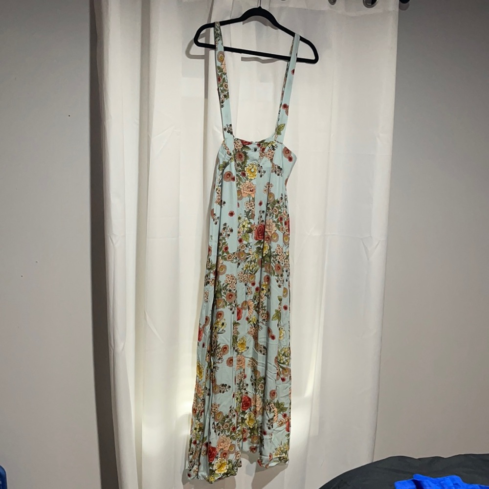Sage skirt with suspenders